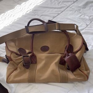 Canvas Travel Duffel Bag with Brown Leather Trim